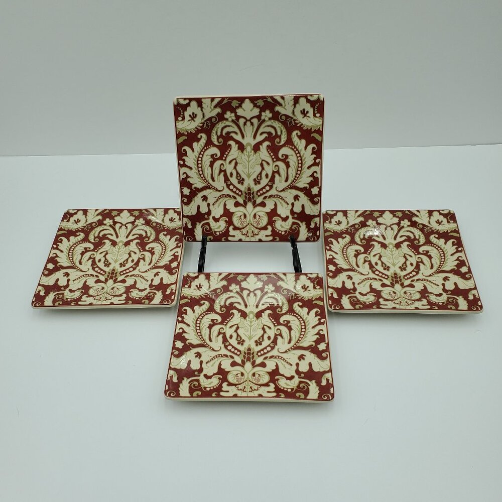 Biltmore Inspirations Damask Appetizer Plates Dessert Plates Snack Plates